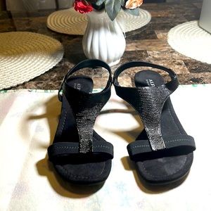 Black sandal with a wedge 2inch heal  8.5 wide